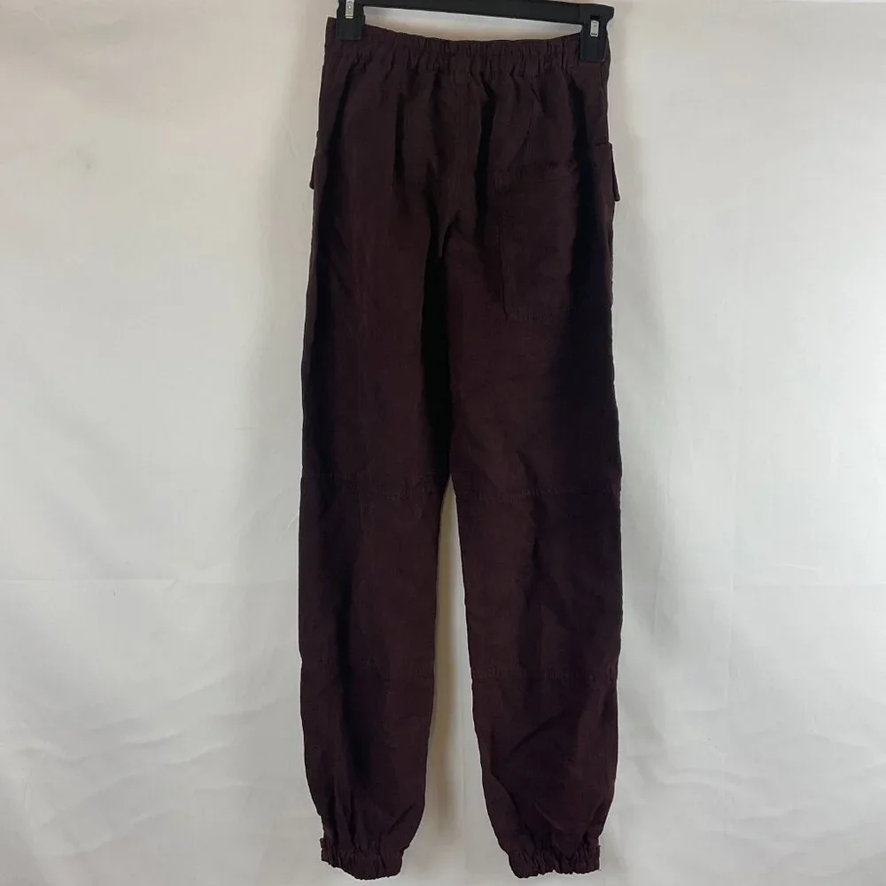 AllSaints Val Trouser Jogger Cargo Pants US 0 Reddish-Brown Snap Pockets